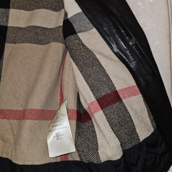 BURBERRY BRIT Leather Ballistic Motorcycle Jacket Size Large - Picture 5 of 15